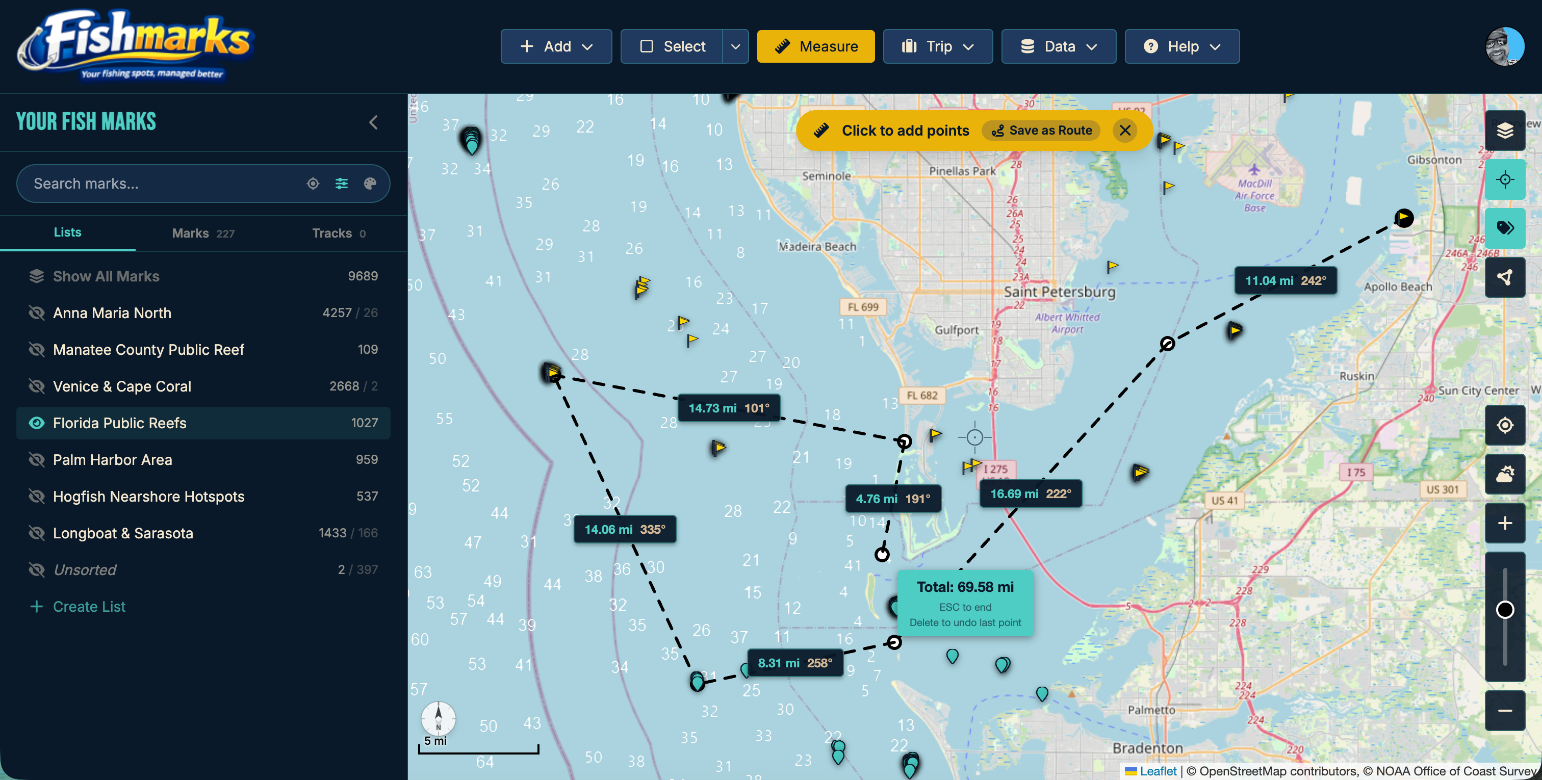 FISHMARKS feature view