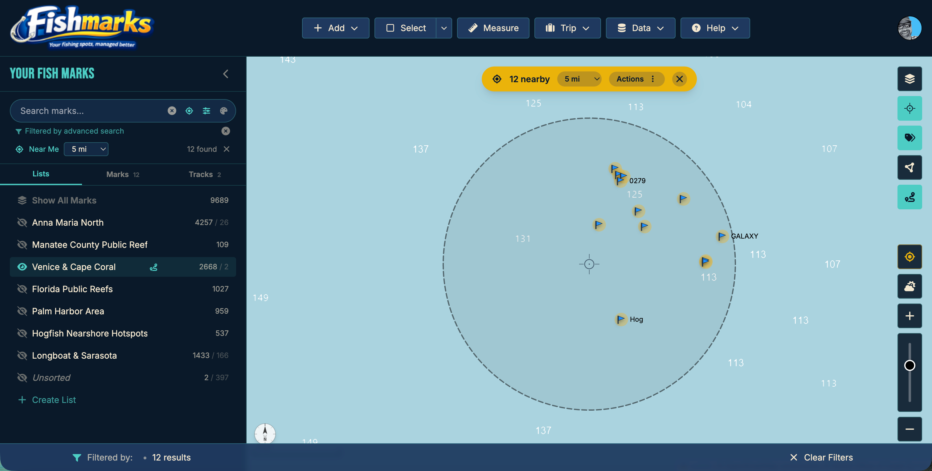 FISHMARKS feature view